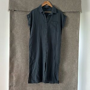 Linen blend shirtdress